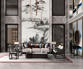 Chinese Style A Living Room-ID:968107941