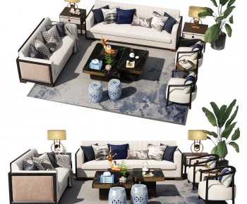 New Chinese Style Sofa Combination-ID:727176909