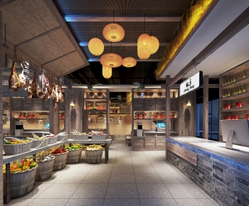 Modern New Chinese Style Catering Space-ID:945910938