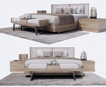 New Chinese Style Double Bed-ID:345599798