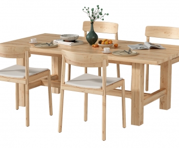 北欧原木餐桌椅-ID:408854015