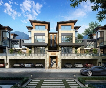 New Chinese Style Villa Appearance-ID:621273046