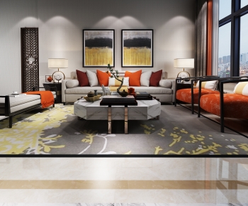 New Chinese Style Sofa Combination-ID:721224072