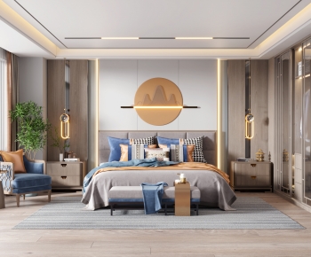 New Chinese Style Bedroom-ID:302606112