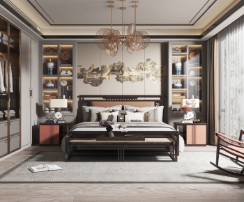 New Chinese Style Bedroom-ID:356854929