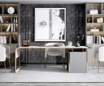 Modern Computer Desk And Chair-ID:876620058