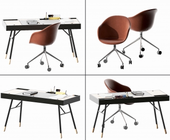 Modern Computer Desk And Chair-ID:290036923