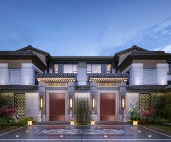New Chinese Style Villa Appearance-ID:136727094