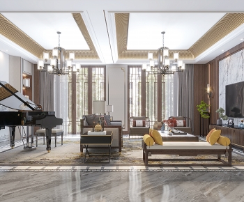 Chinese Style A Living Room-ID:987319957