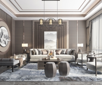 New Chinese Style A Living Room-ID:237273937