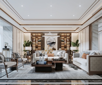 New Chinese Style A Living Room-ID:639420993