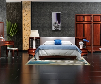 New Chinese Style Double Bed-ID:522296913