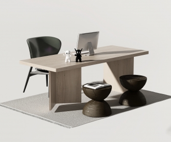 Wabi-sabi Style Computer Desk And Chair-ID:799832117