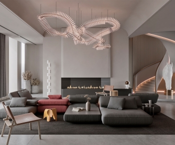 Modern Wabi-sabi Style A Living Room-ID:949315076
