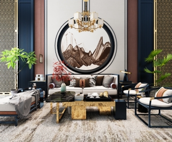 New Chinese Style Sofa Combination-ID:907243015