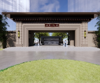 New Chinese Style Building Appearance-ID:263214118