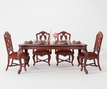 American Style Dining Table And Chairs-ID:683439028