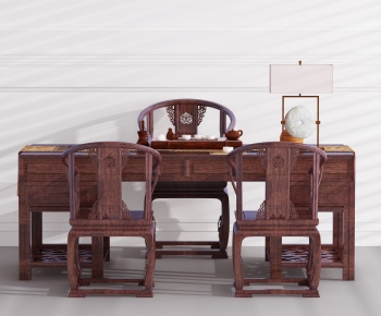 Chinese Style Computer Desk And Chair-ID:506984955