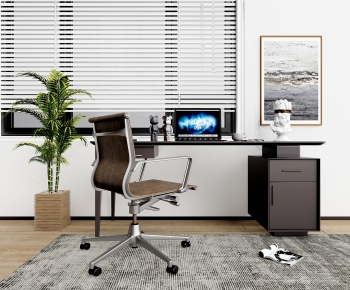 Modern Computer Desk And Chair-ID:143780954