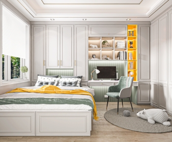 Simple European Style Bedroom-ID:262960917