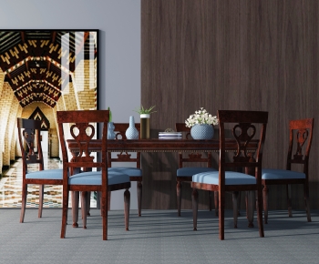 American Style Dining Table And Chairs-ID:750380995