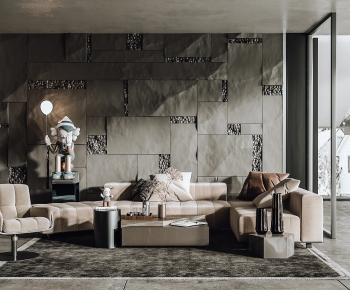 Modern Wabi-sabi Style A Living Room-ID:141591079