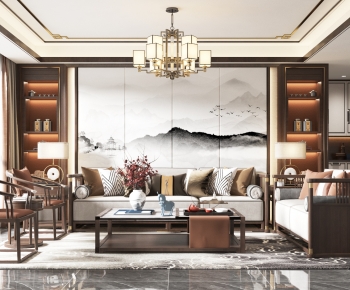 New Chinese Style A Living Room-ID:575524097