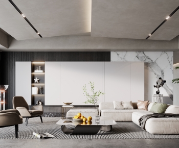 Modern Wabi-sabi Style A Living Room-ID:978435995