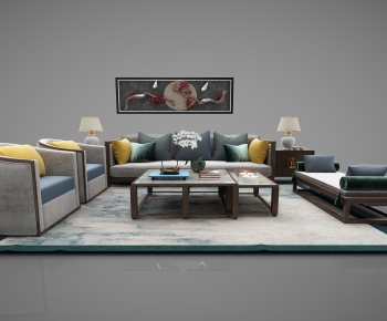 New Chinese Style Sofa Combination-ID:658400069