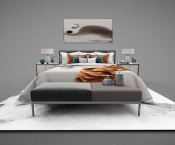 New Chinese Style Double Bed-ID:529524098