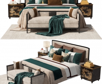 New Chinese Style Double Bed-ID:698314914