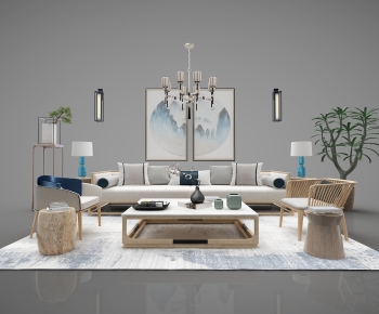 New Chinese Style Sofa Combination-ID:935786016