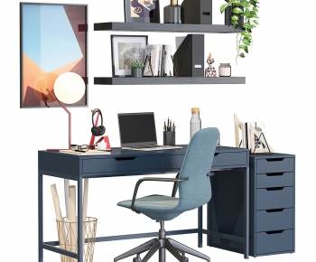 Modern Computer Desk And Chair-ID:597448114