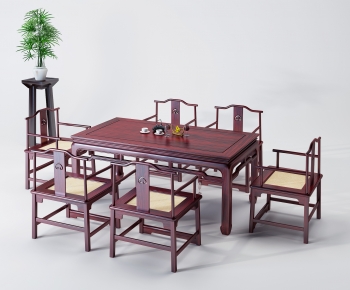 Chinese Style Dining Table And Chairs-ID:889841084