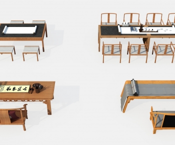 New Chinese Style Computer Desk And Chair-ID:914107088