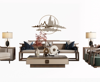 New Chinese Style Sofa Combination-ID:930257083