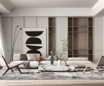 Modern Wabi-sabi Style A Living Room-ID:527801998