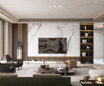 Modern Wabi-sabi Style A Living Room-ID:739547013