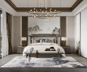 New Chinese Style Bedroom-ID:923731098
