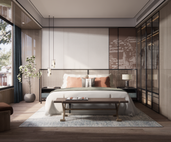 New Chinese Style Bedroom-ID:481960813