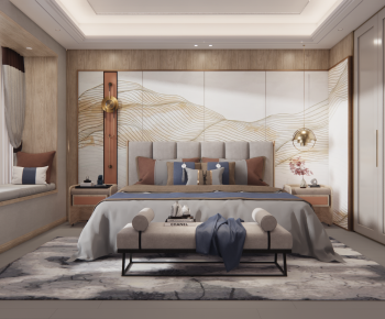 New Chinese Style Bedroom-ID:687381986