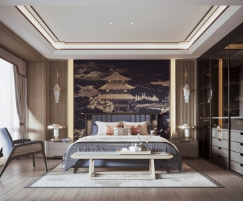 New Chinese Style Bedroom-ID:350754984