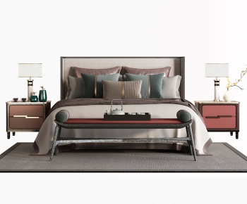 New Chinese Style Double Bed-ID:557724957