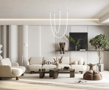 Modern Wabi-sabi Style A Living Room-ID:718954098
