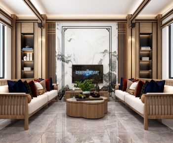 New Chinese Style A Living Room-ID:768574005