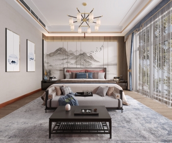 New Chinese Style Bedroom-ID:383281951