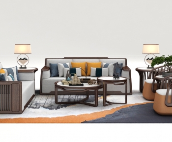 New Chinese Style Sofa Combination-ID:617356067