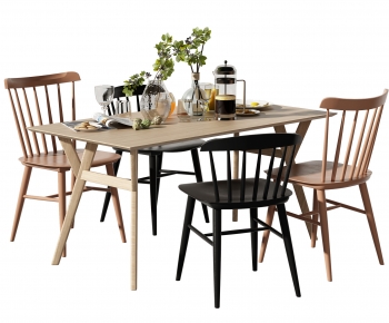 Nordic Style Dining Table And Chairs-ID:396233082