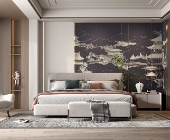New Chinese Style Bedroom-ID:999145989