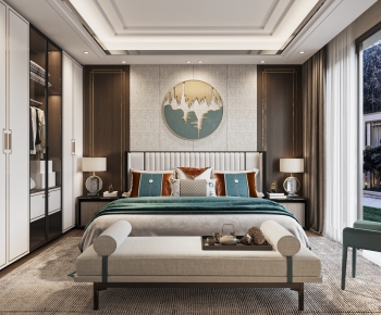 New Chinese Style Bedroom-ID:652972944